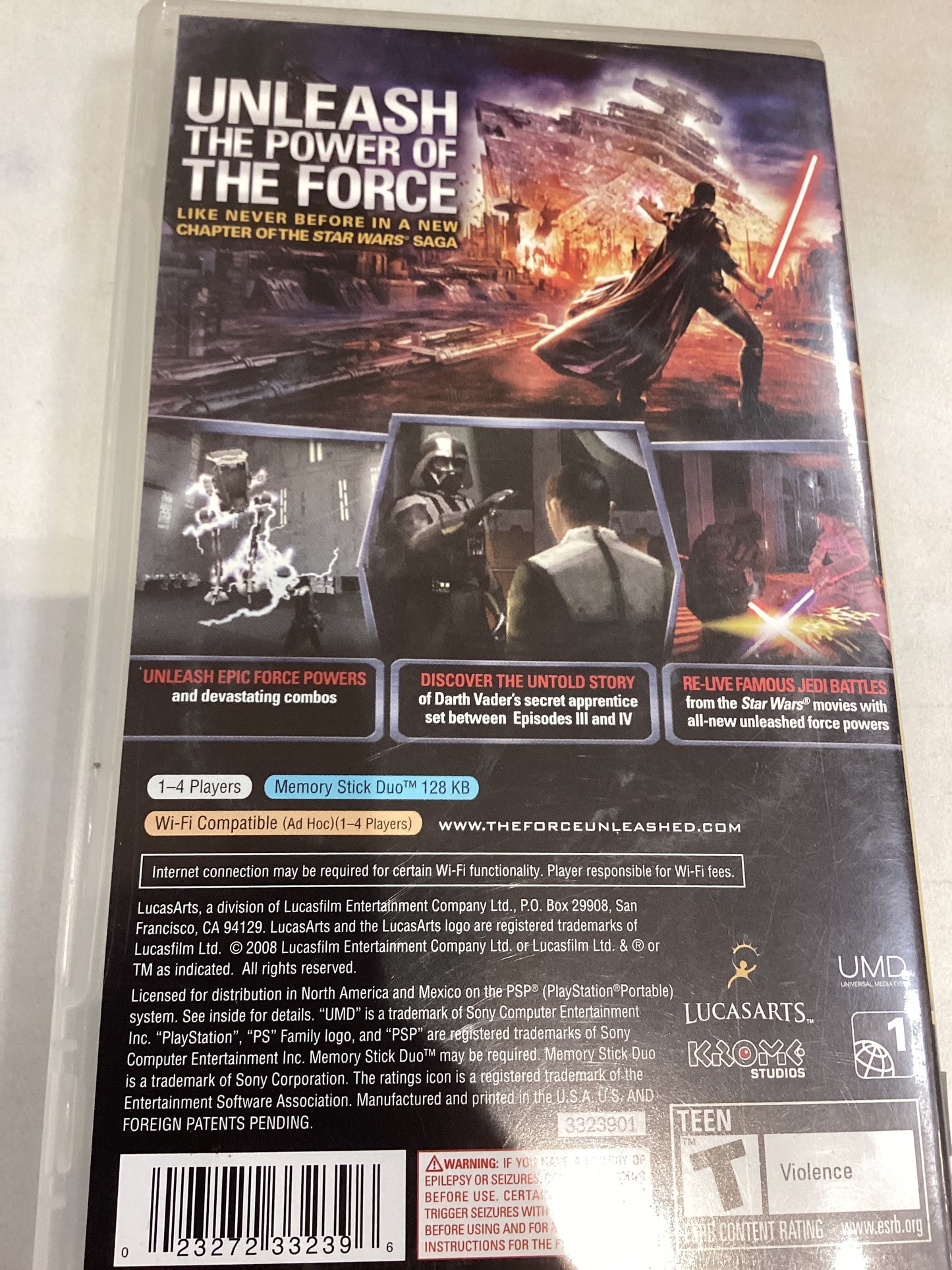 Star Wars The Force Unleashed -PSP- Used