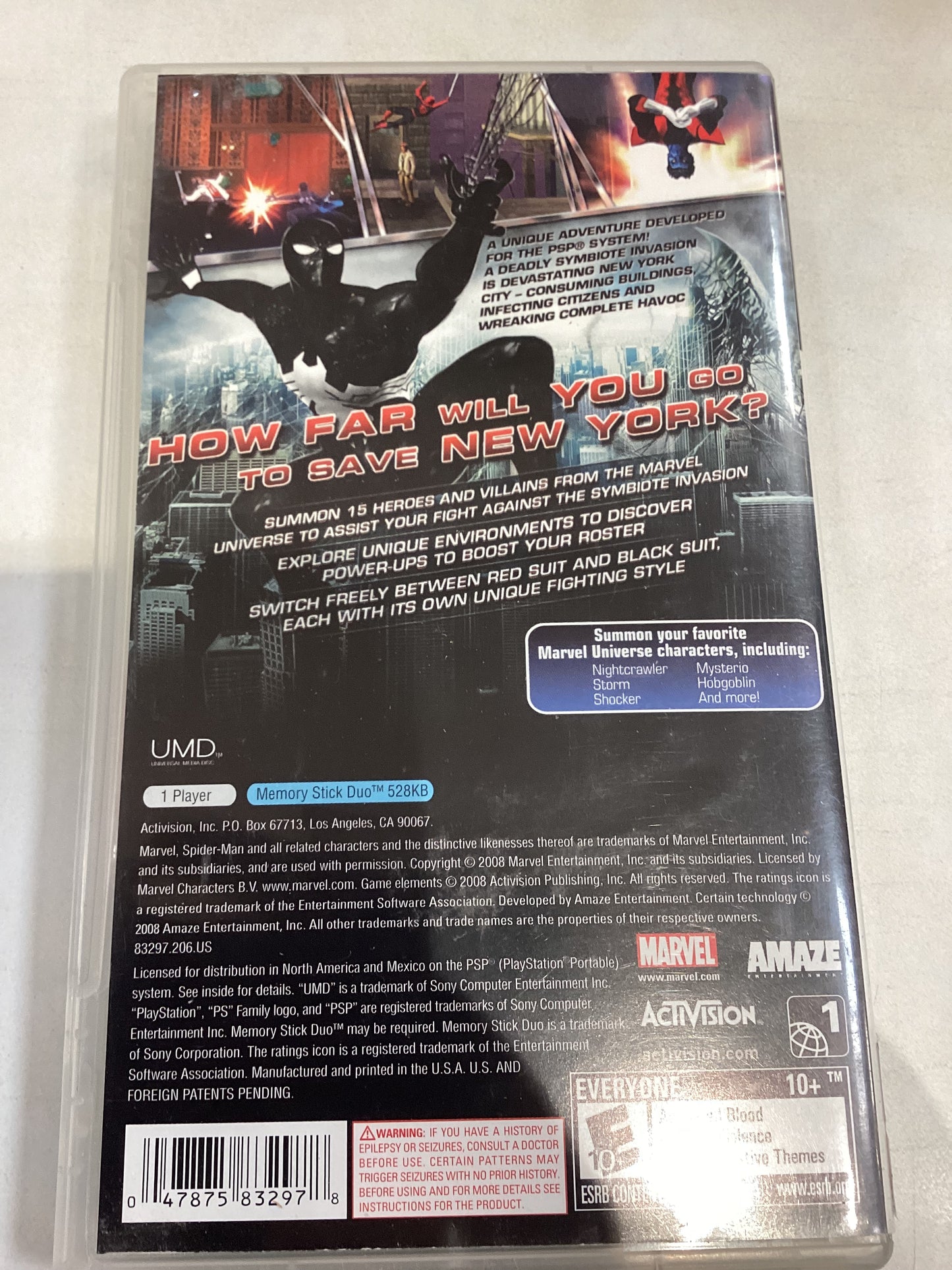 Spider-Man Web of Shadows (Amazing Allies Edition) -PSP- Used