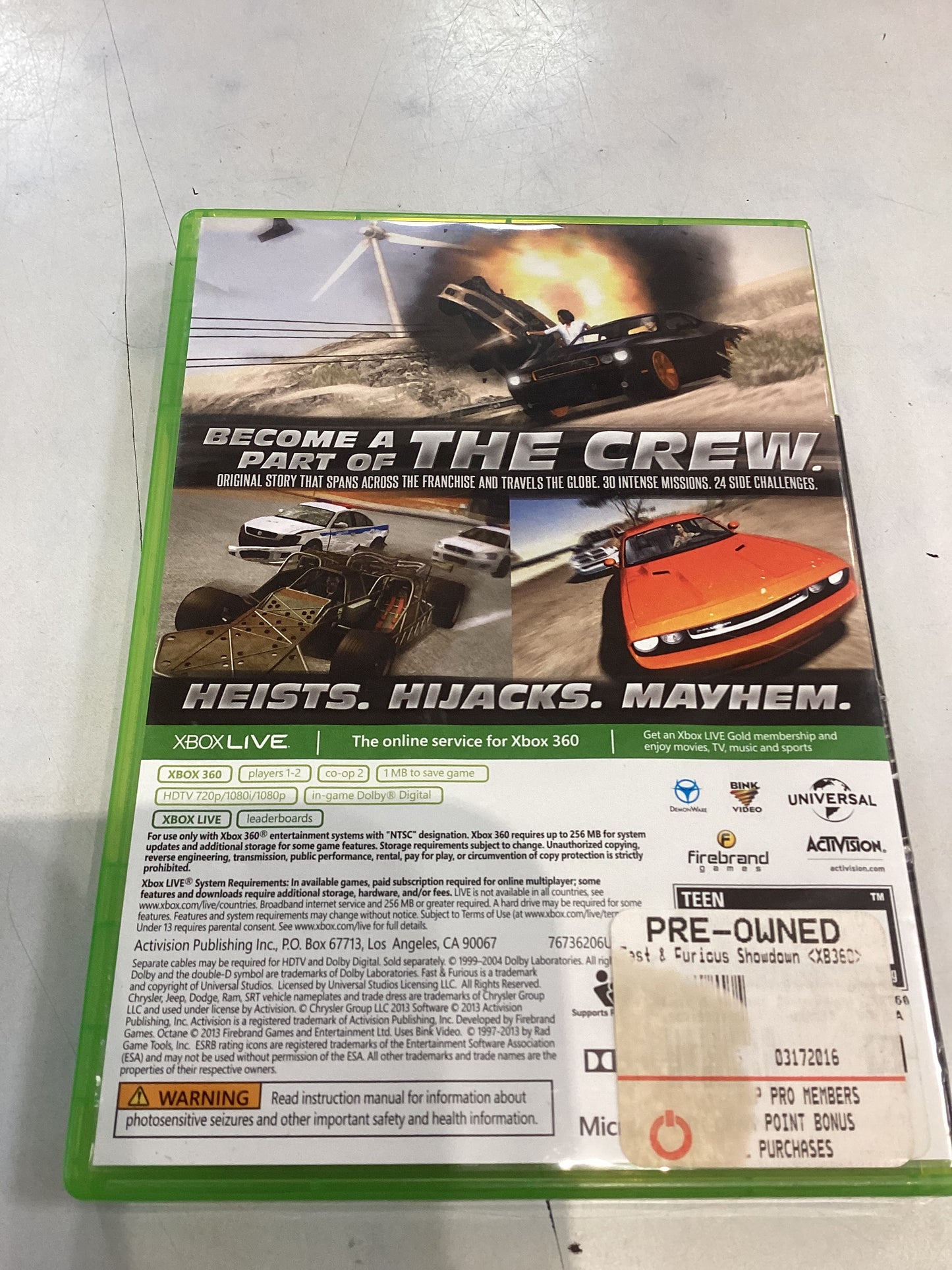 Fast & Furious Showdown -XB360- Used