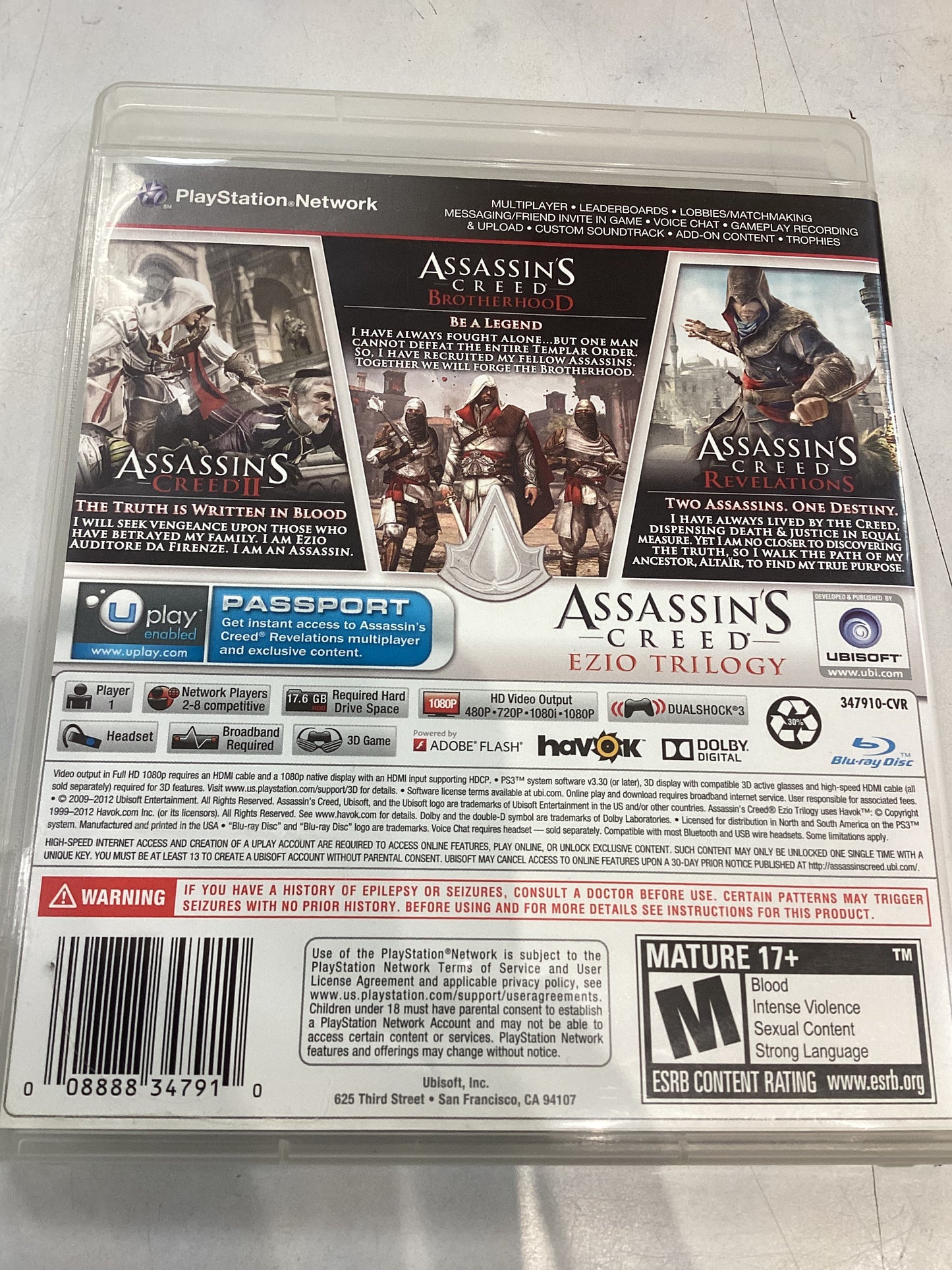 Assassin’s Creed Ezio Trilogy -PS3- Used
