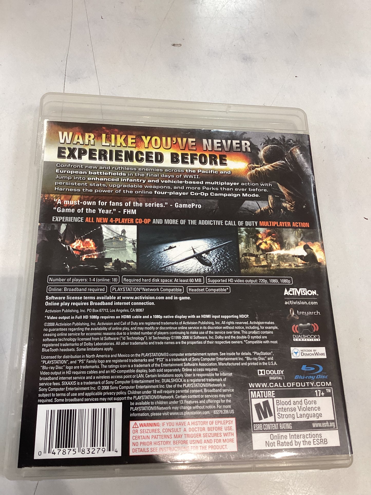 Call of Duty World at War -PS3- Used