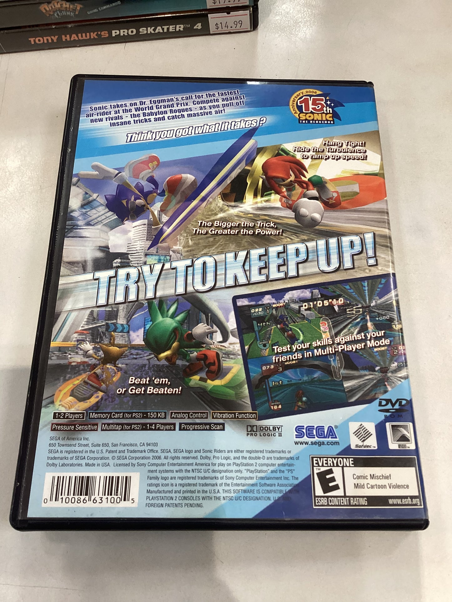 Sonic Riders -PS2- Used