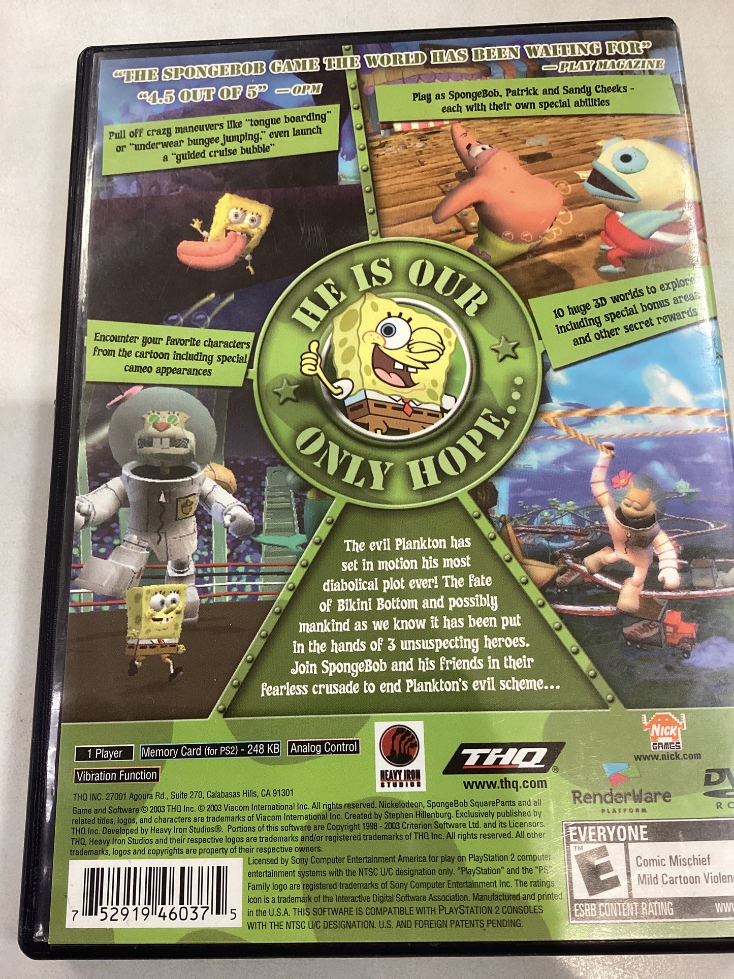Spongebob Squarepants; Battle For Bikini Bottom -PS2- Used