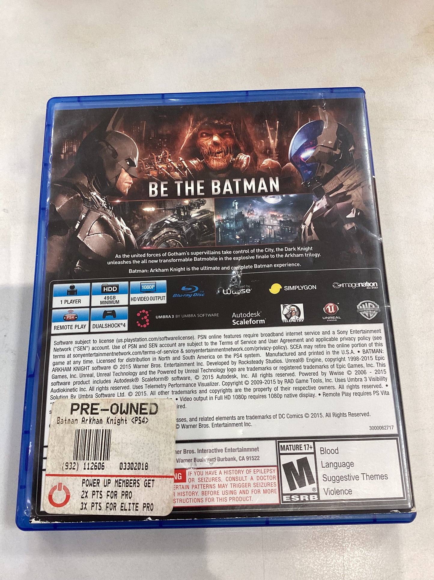 Batman Arkham Knight -PS4- Used