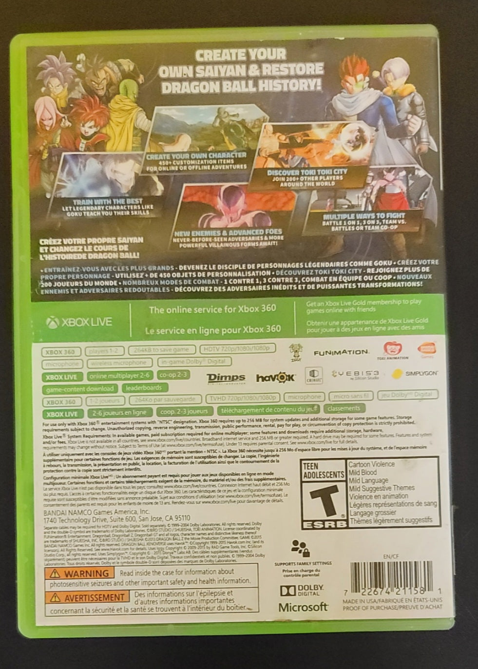 Dragonball Xenoverse - Xb360 - Used
