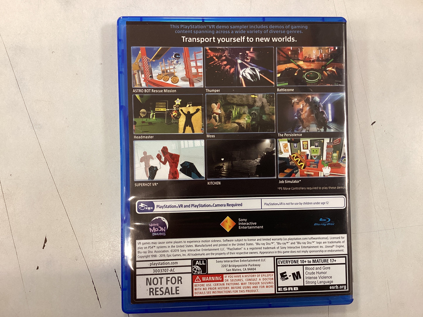 Playstation Vr Demo Disk 3 - PS4 Games - Used