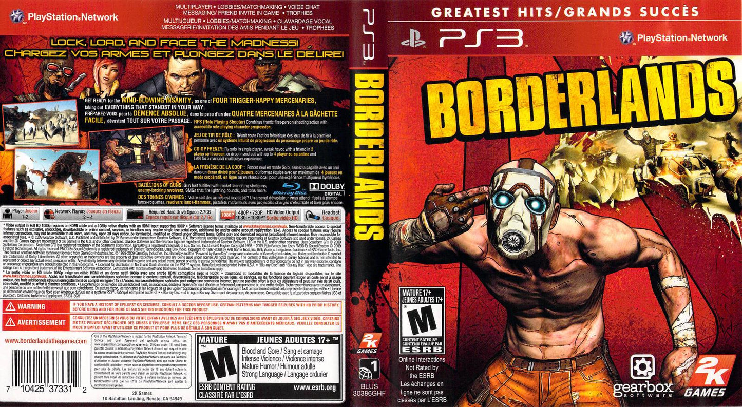 Borderlands - PS3 Game - Used