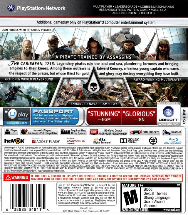 Assassin's Creed IV: Black Flag - PS3 Game - Used