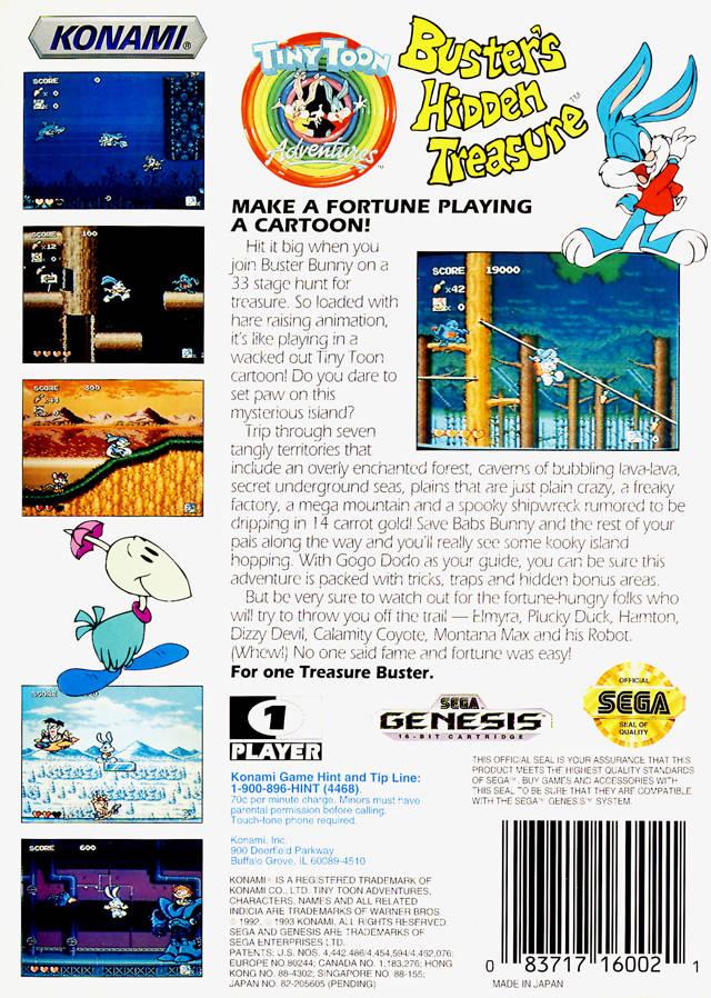Tiny Toon Adventures Buster's Hidden Treasure - Genesis - Used