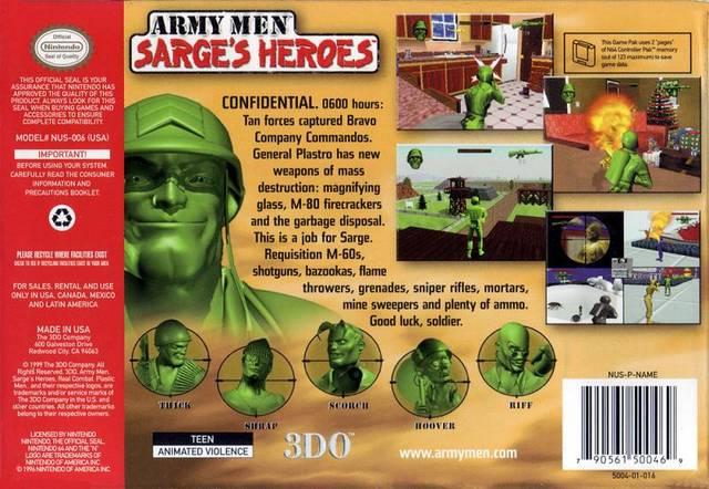 Army Men Sarge's Heroes - N64 - Used