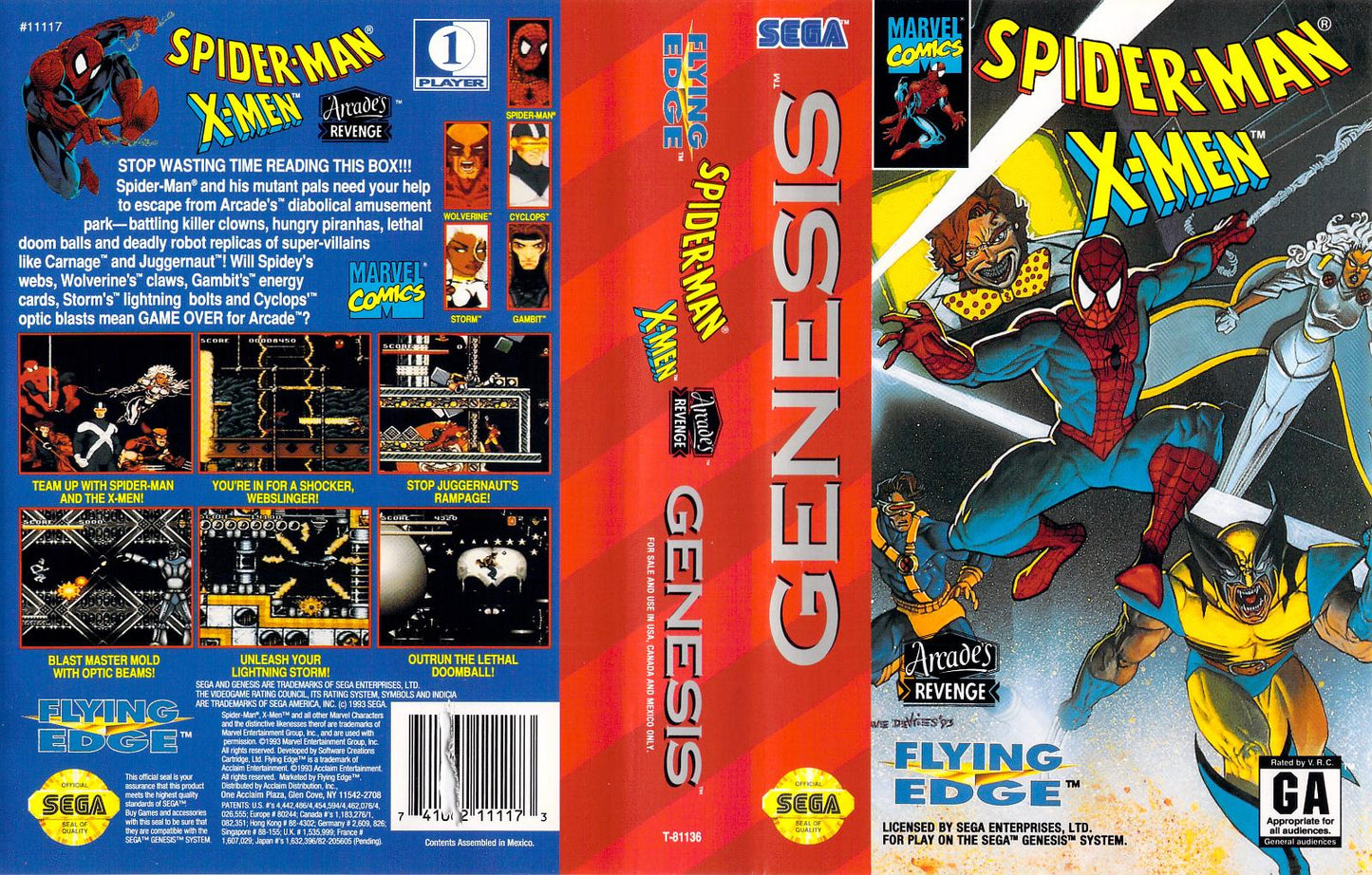 Spiderman X-Men Arcade's Revenge - Genesis - Used