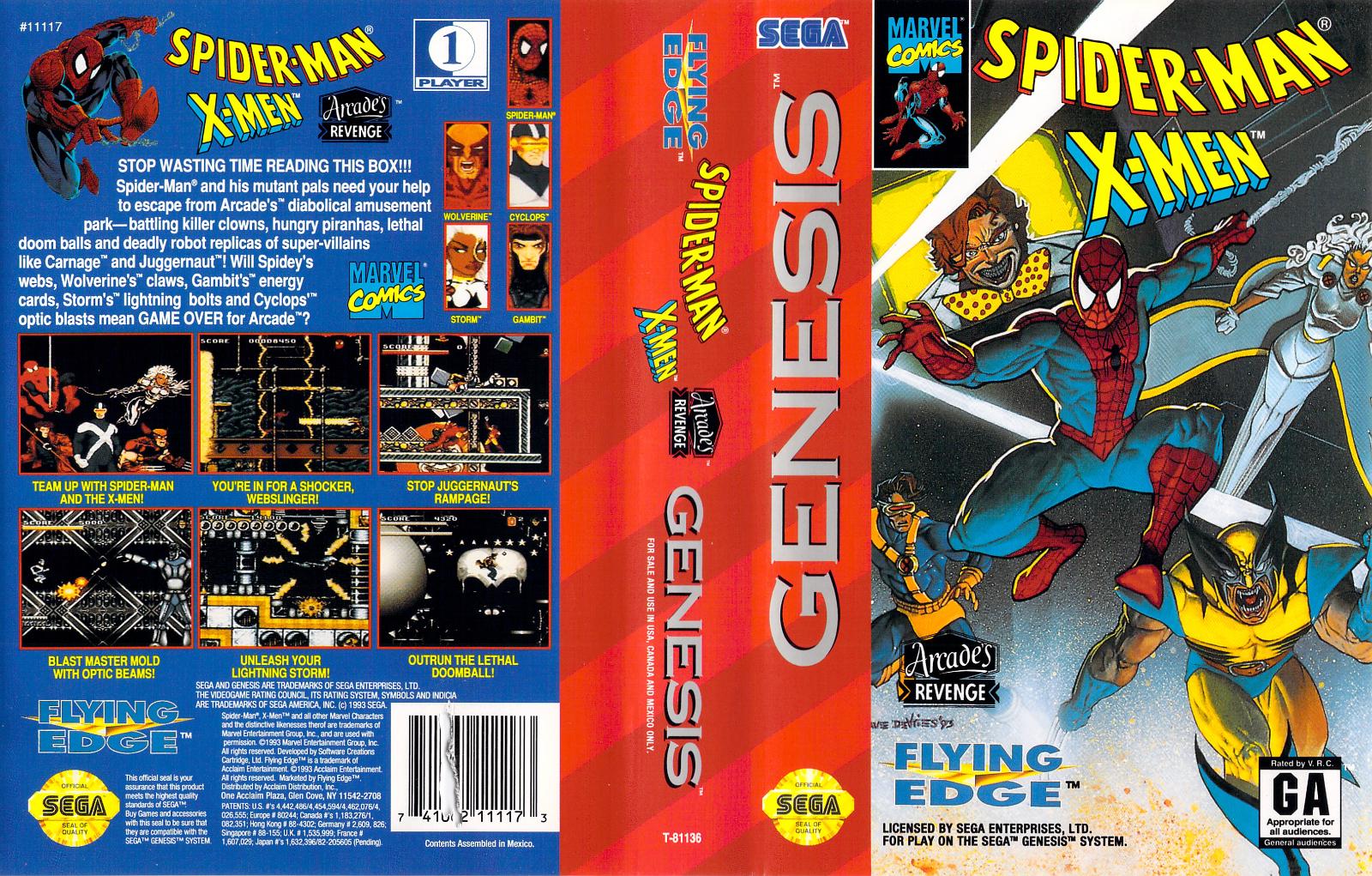 Spiderman X-Men Arcade's Revenge - Genesis - Used