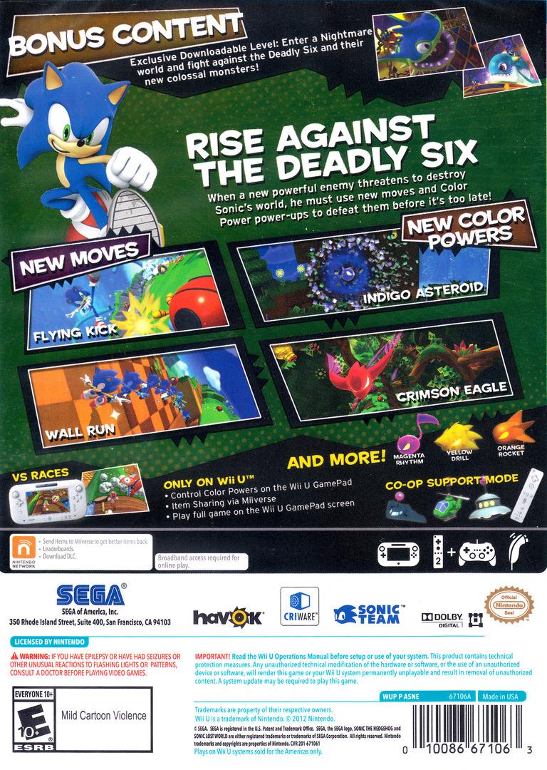 Sonic Lost World - Wii U - Used