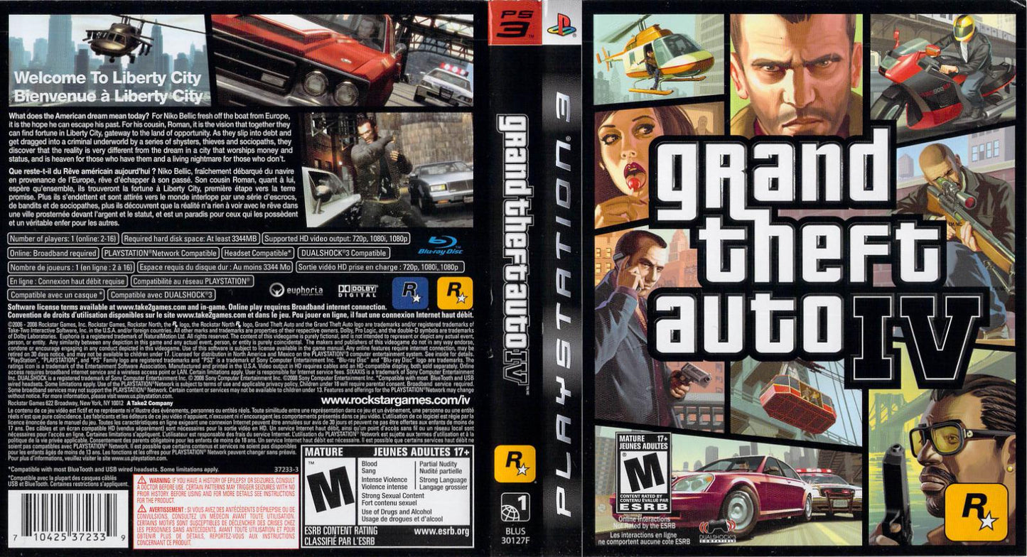 Grand Theft Auto IV - PS3 Game - Used