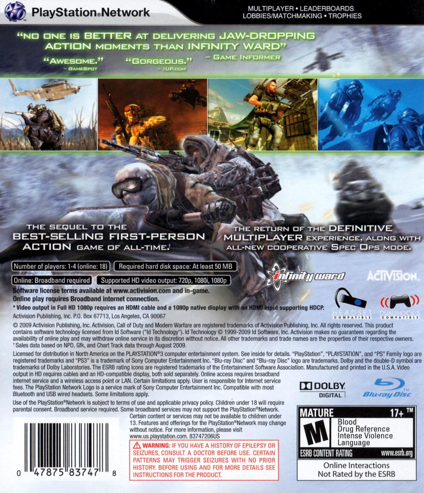 Call of Duty Modern Warfare 2 - PS3 Game - Used