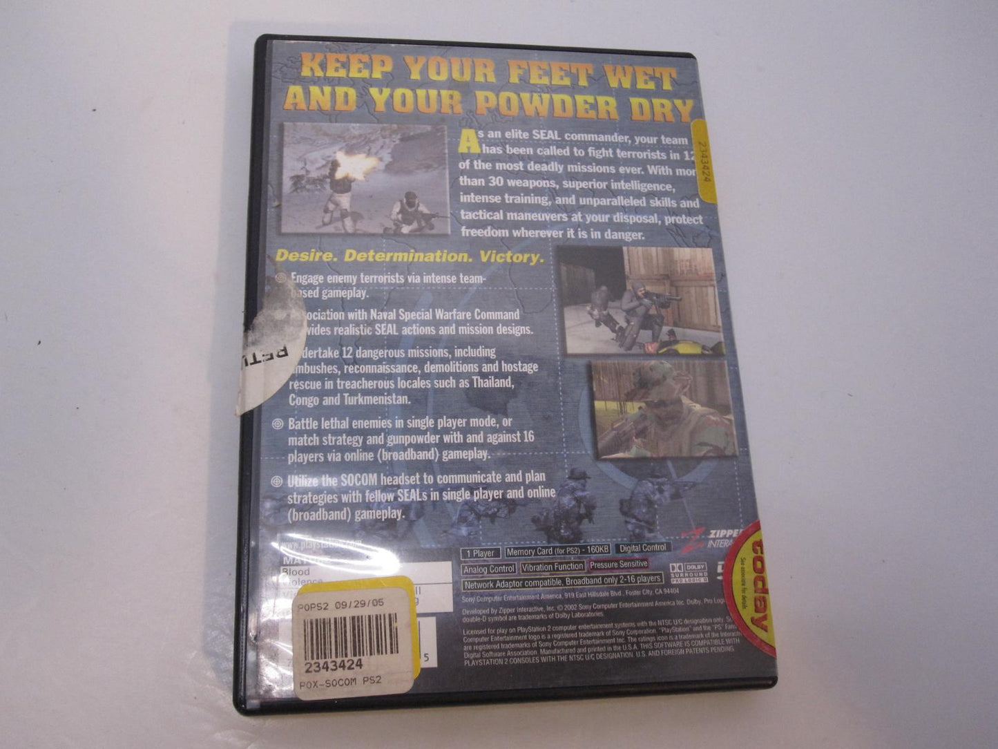 SOCOM US Navy Seals - PS2 Game - Used