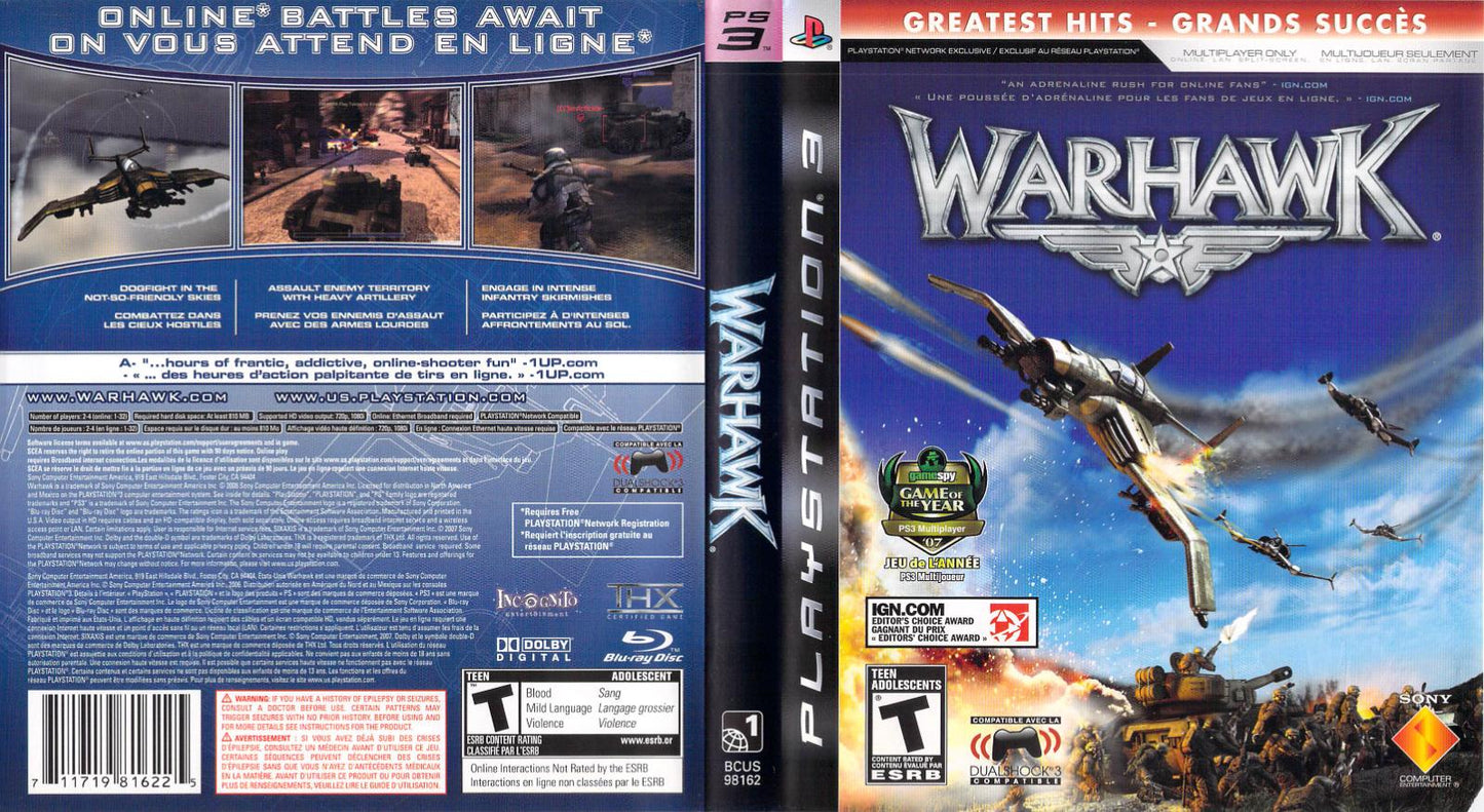 Warhawk - PS3 Game - Used