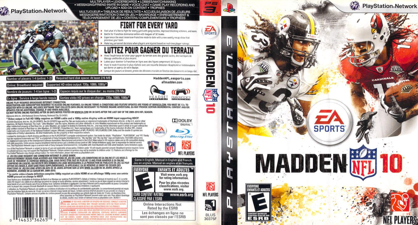 Madden NFL 10 - PS3 Game - Used