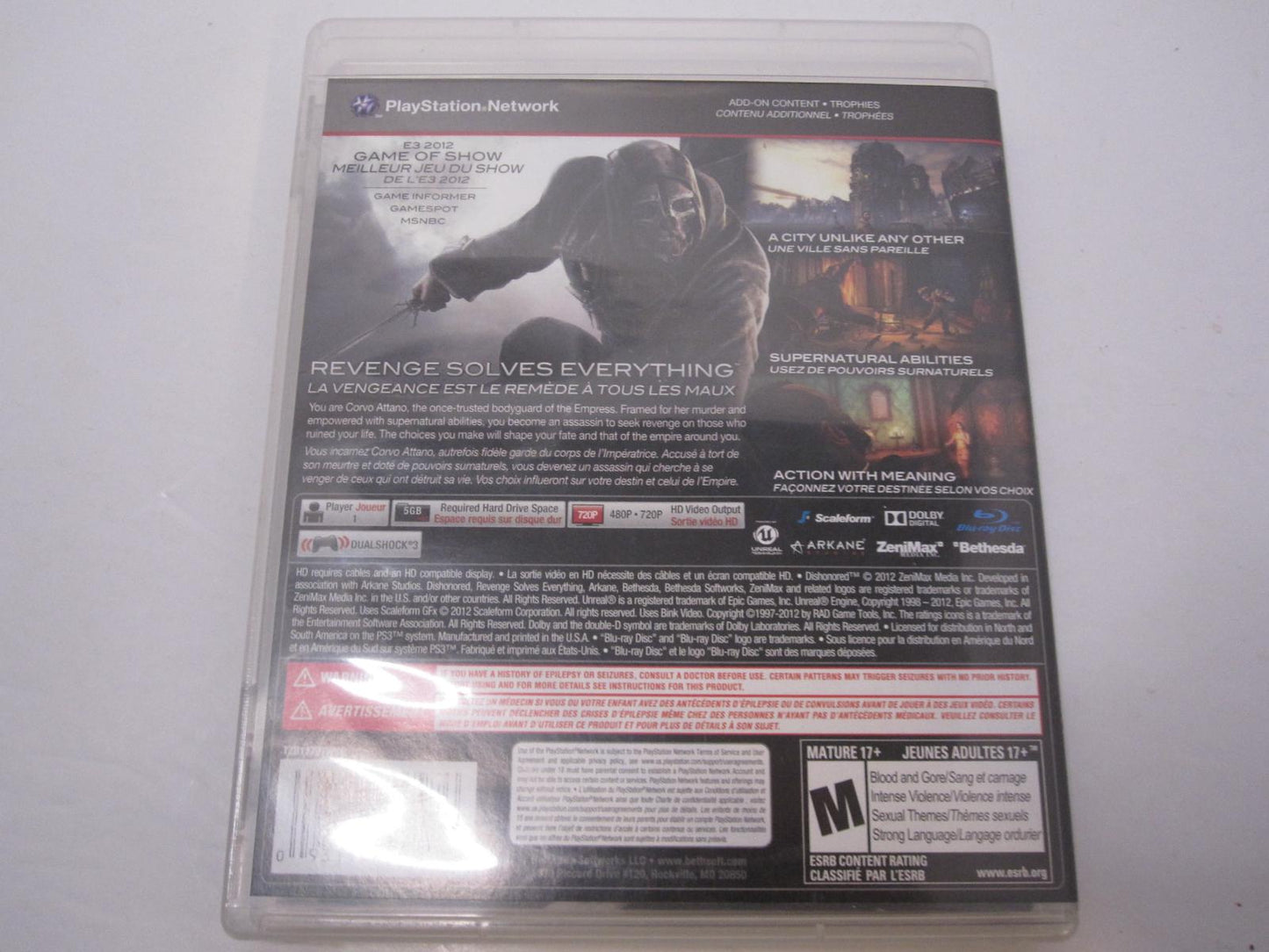 Dishonored - PS3 Game - Used