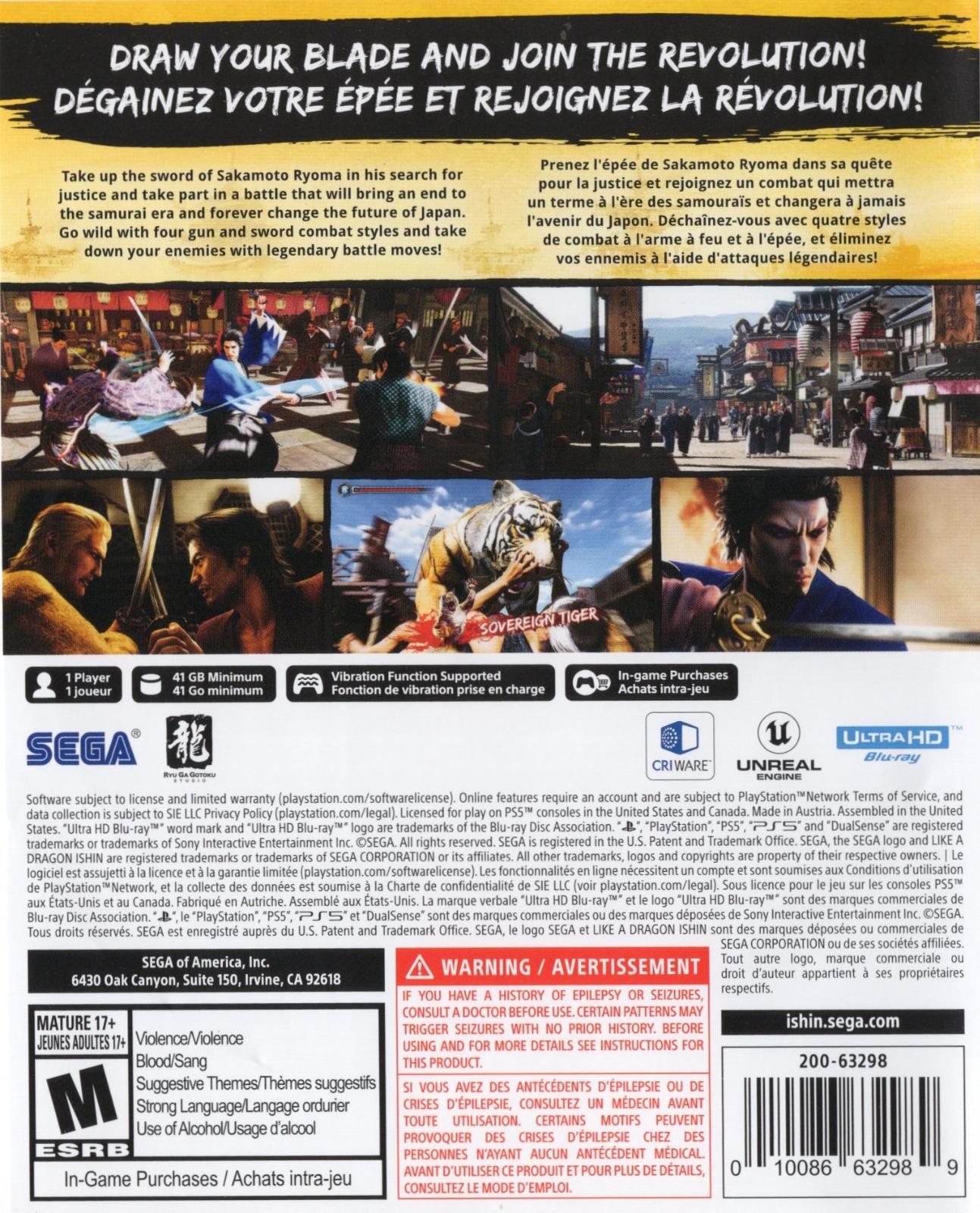 Like a Dragon: Ishin - PS5 Game - Used