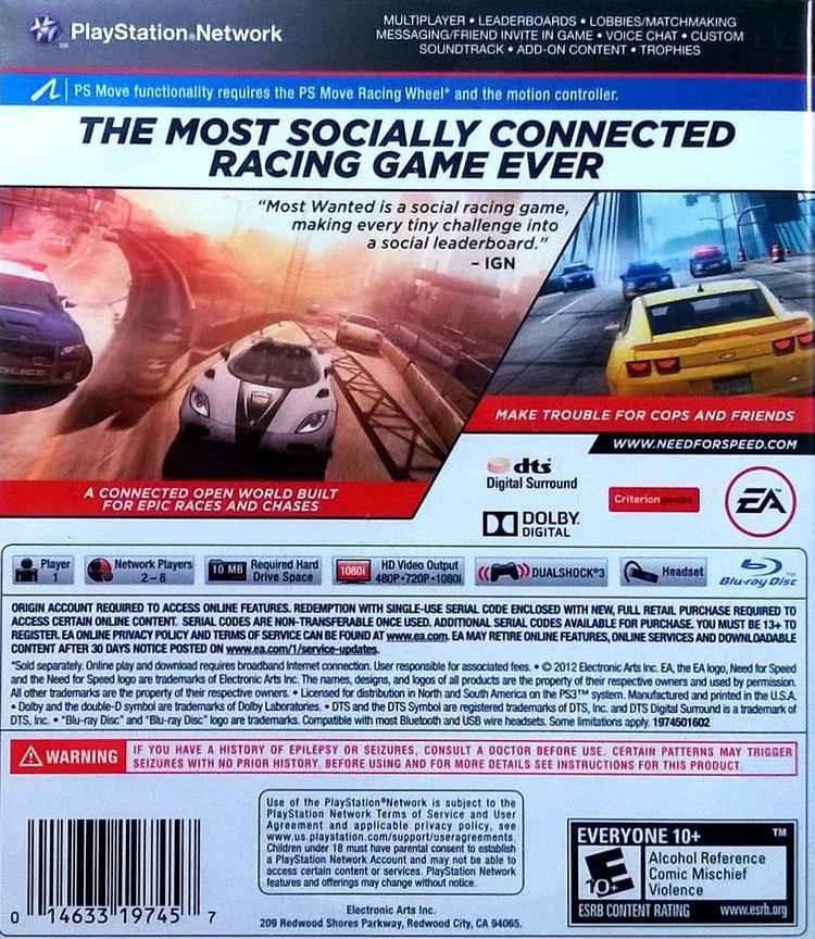 Need for Speed Most Wanted - PS3 Game - Used