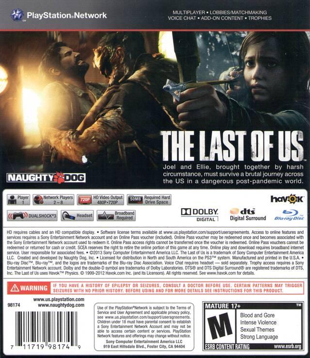 The Last of Us - PS3 Game - Used
