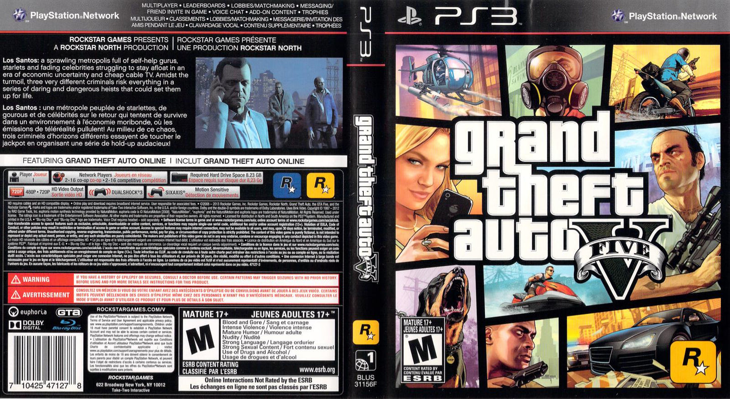 Grand Theft Auto V - PS3 Game - Used