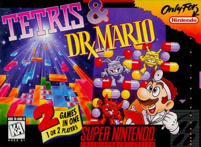 Tetris and Dr. Mario - SNES - Used