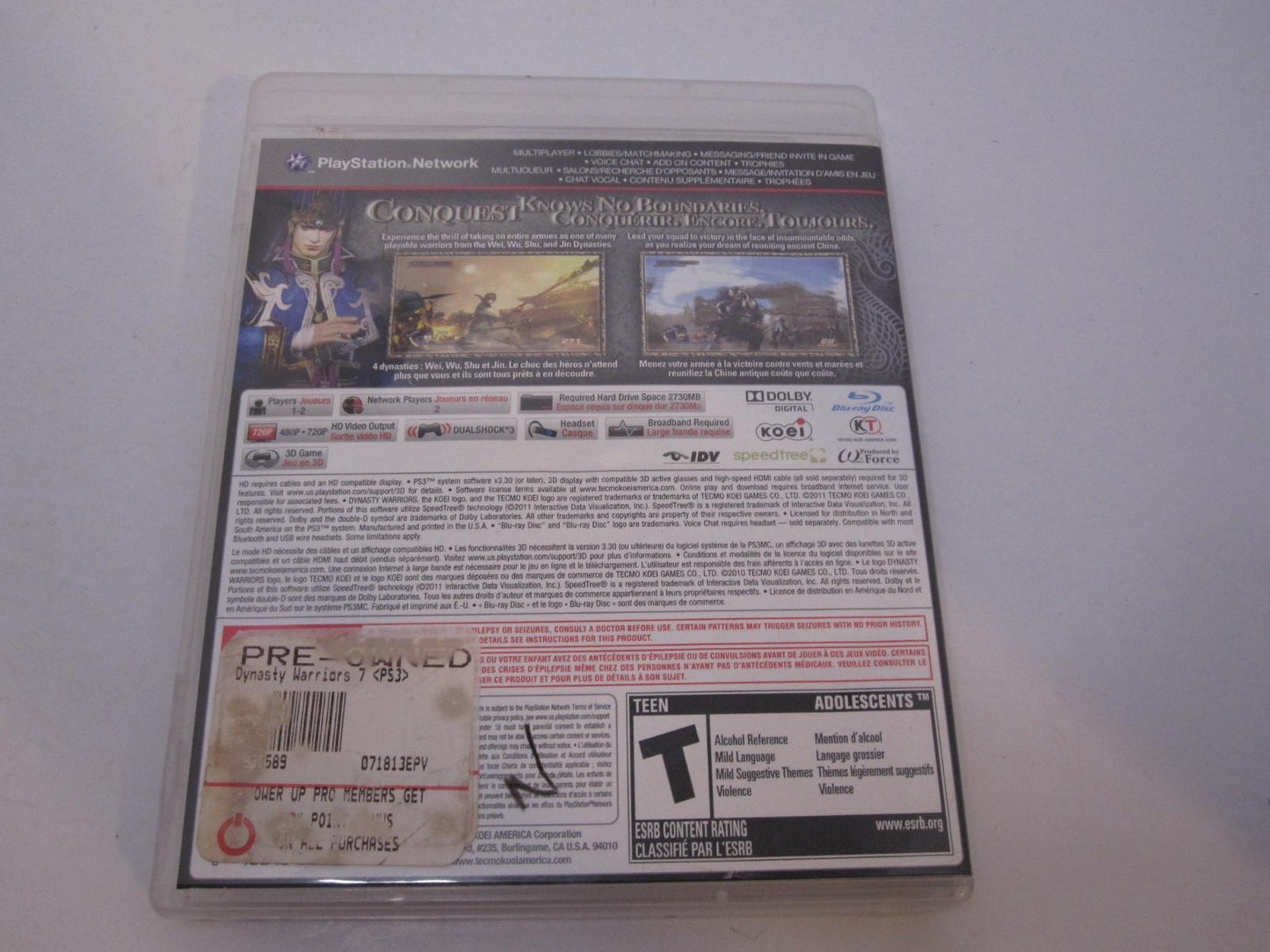 Dynasty Warriors 7 - PS3 Game - Used