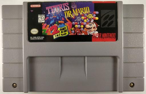 Tetris and Dr. Mario - SNES - Used