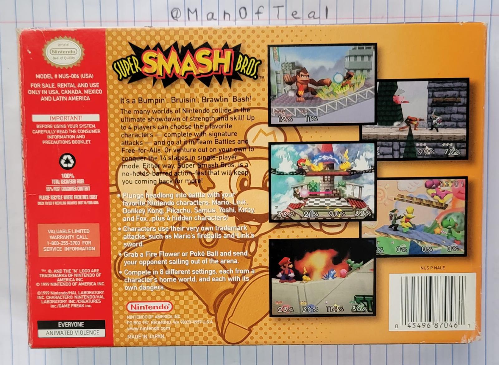 Super Smash Bros. - N64 - Used
