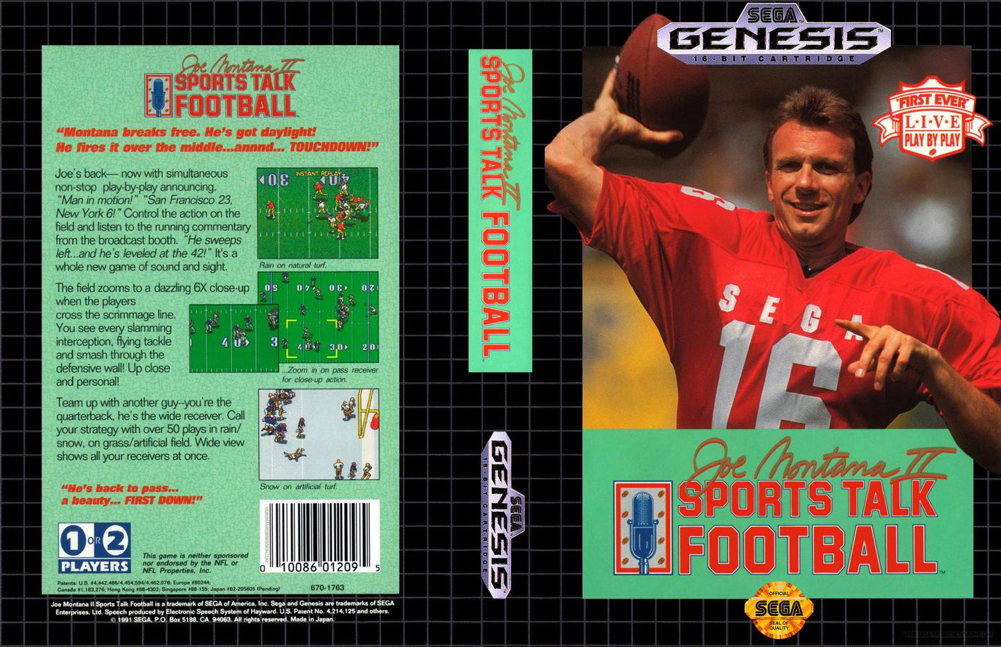 Joe Montana II Sports Talk Football - Genesis - Used