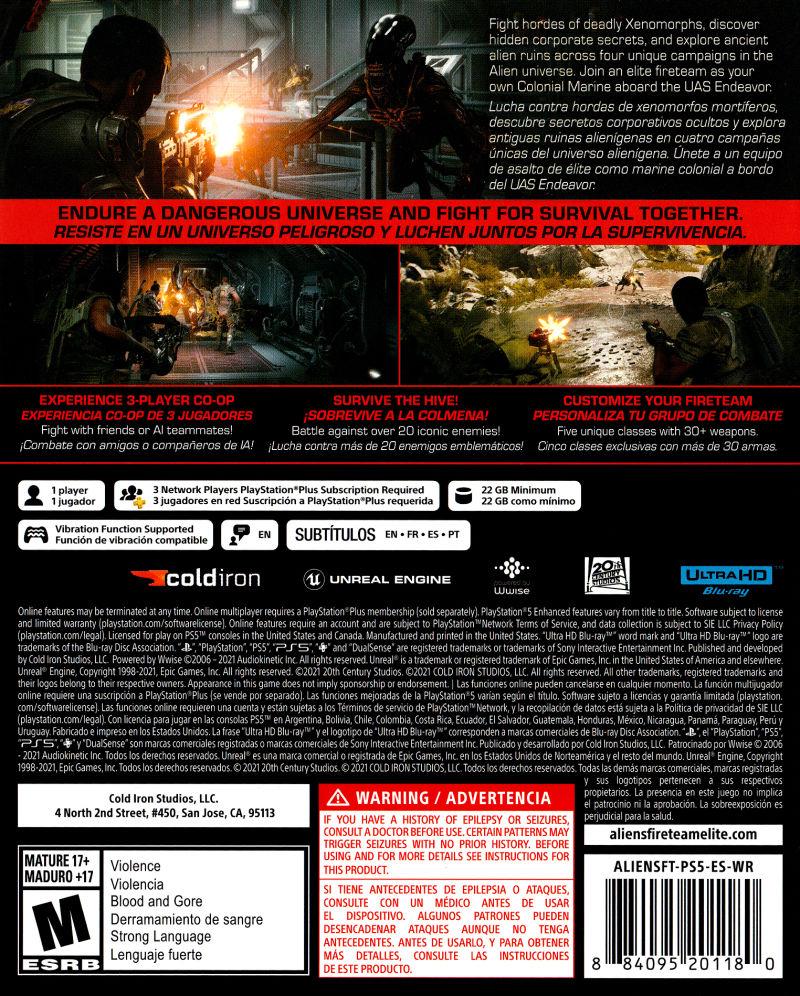 Aliens: Fireteam Elite - PS5 Game - Used