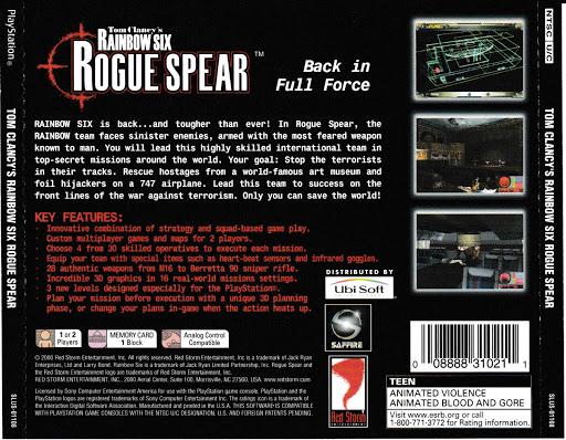 Rainbow Six Rogue Spear - PS1 Game - Used