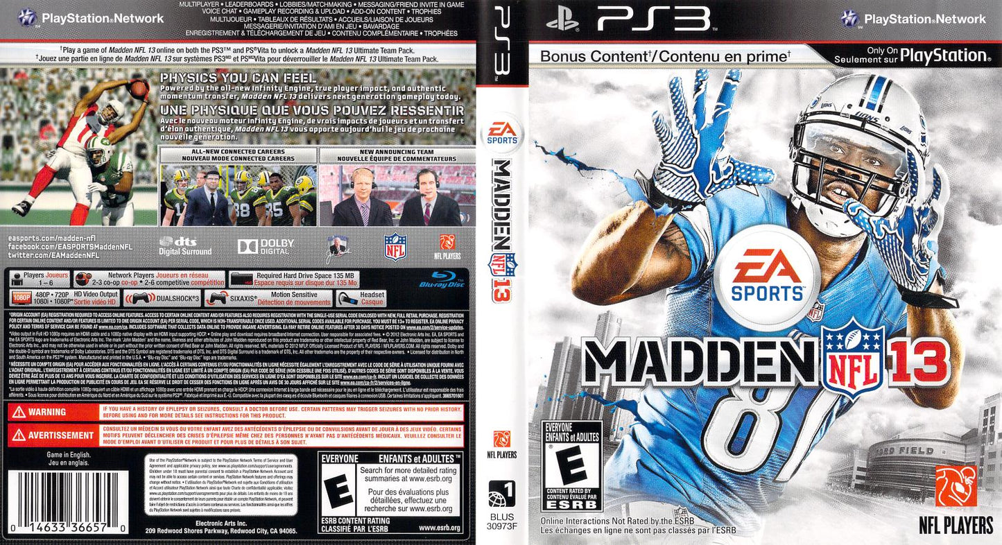 Madden NFL 13 - PS3 Game - Used