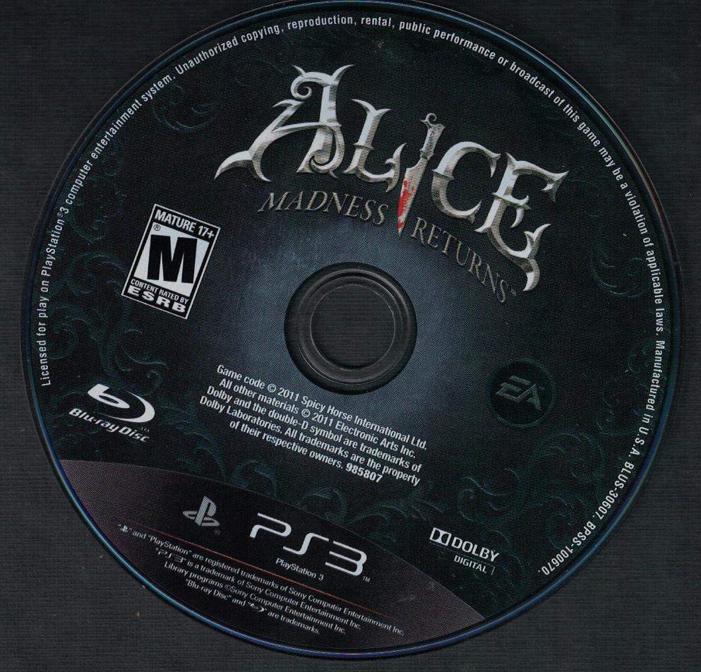 Alice: Madness Returns - PS3 Game - Used