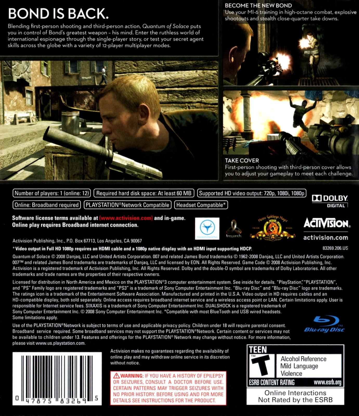 007 Quantum of Solace - PS3 Game - Used