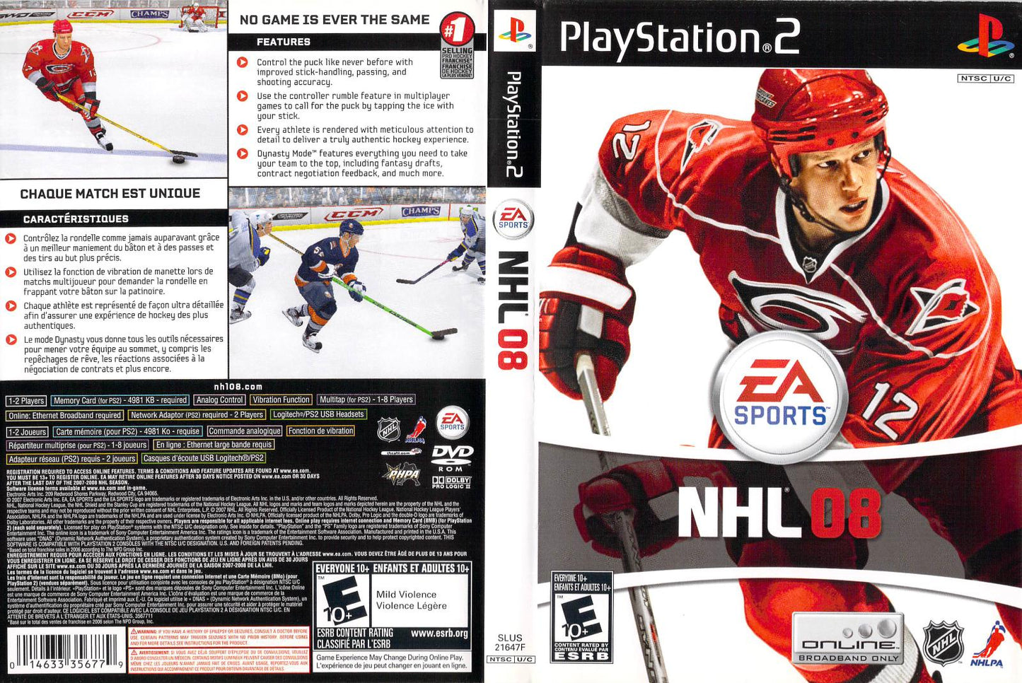 NHL 08 - PS2 Game - Used