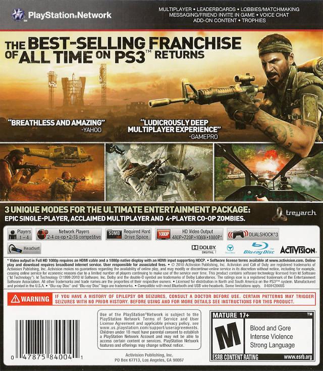 Call of Duty Black Ops - PS3 Game - Used