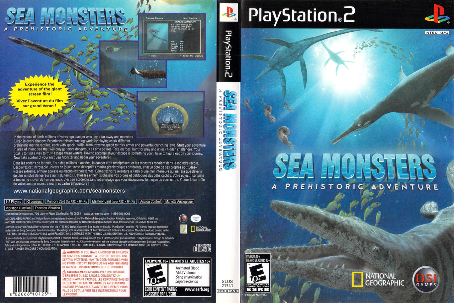 Sea Monsters Prehistoric Adventure - PS2 Game - Used