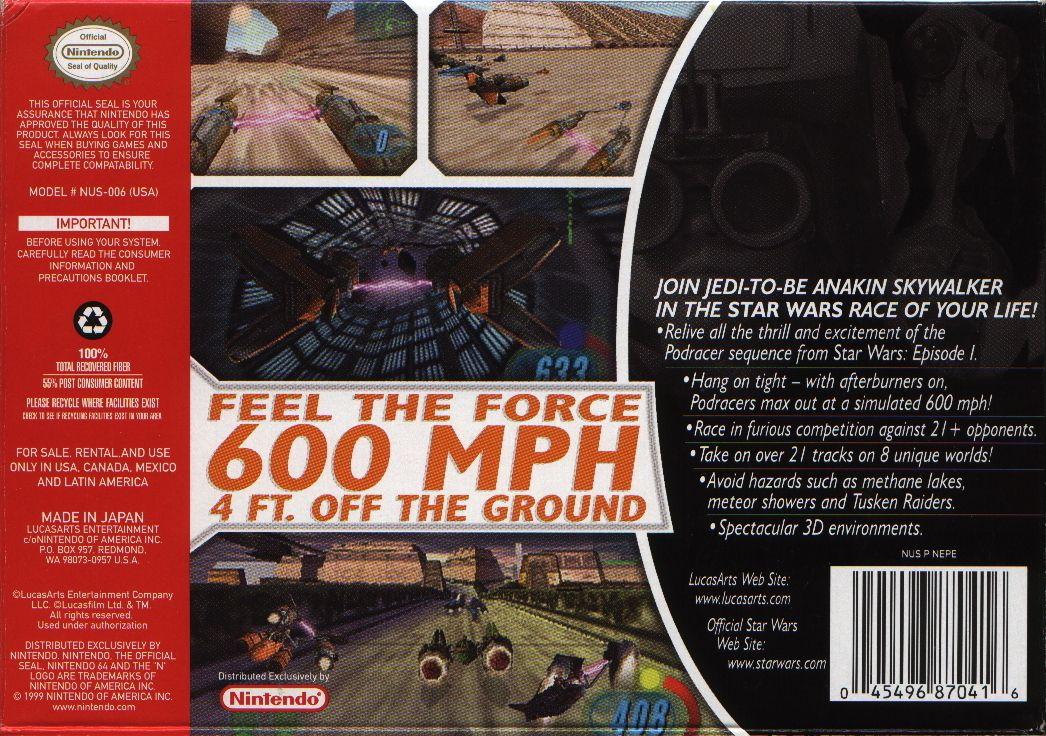 Star Wars Episode I Racer - N64 - Used