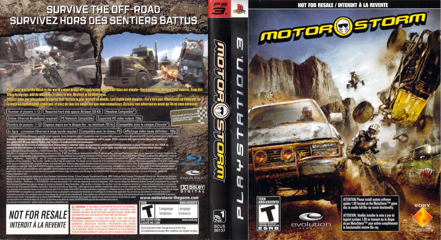 MotorStorm - PS3 Game - Used