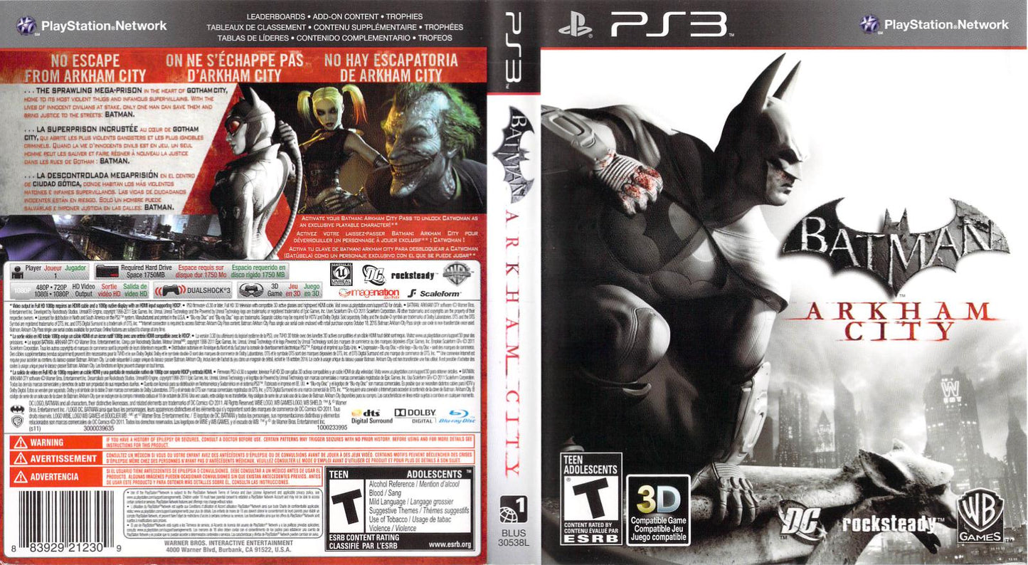 Batman: Arkham City - PS3 Game - Used