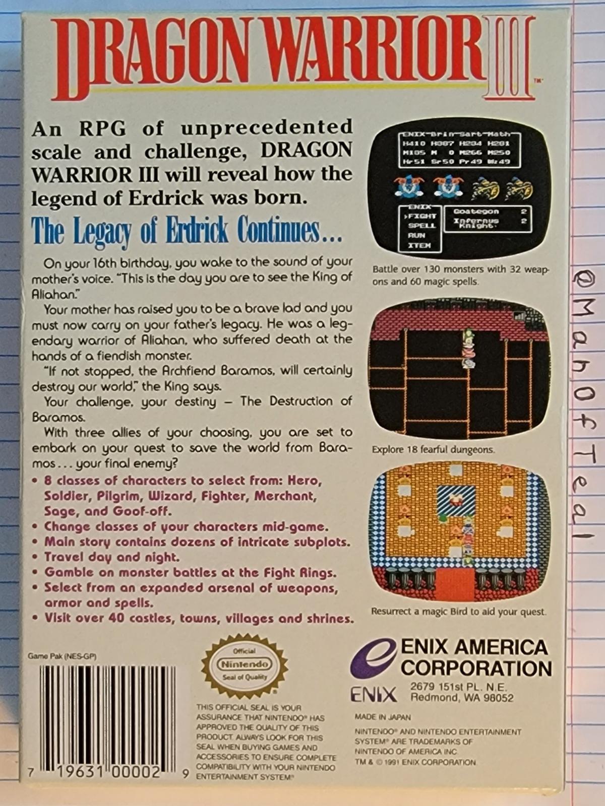 Dragon Warrior III - NES - Used