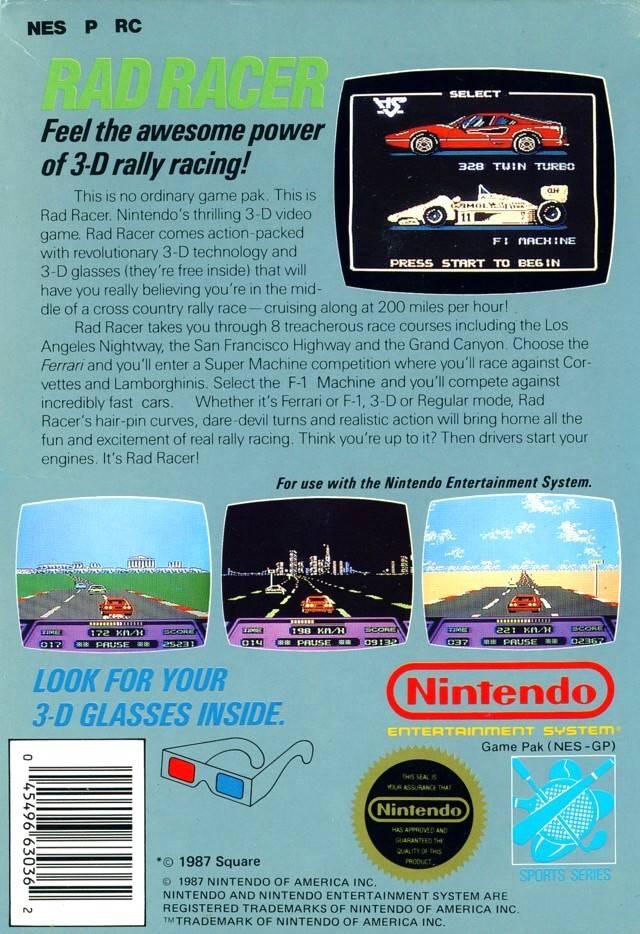 Rad Racer - NES - Used