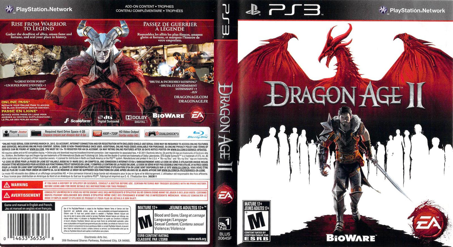 Dragon Age II - PS3 Game - Used