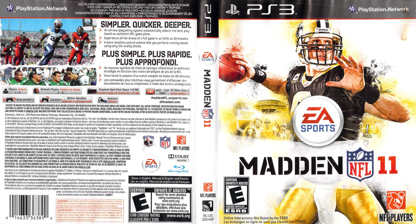 Madden NFL 11 - PS3 Game - Used
