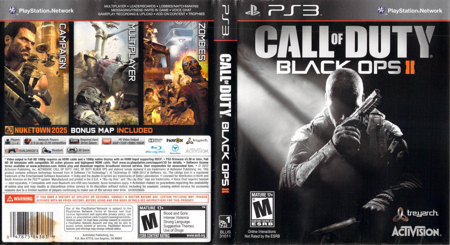 Call of Duty Black Ops II - PS3 Game - Used