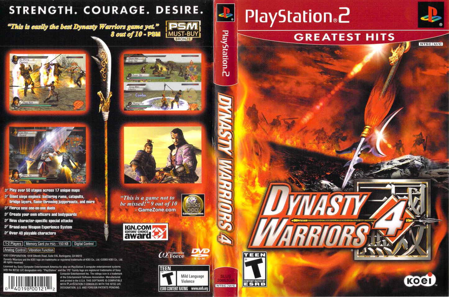 Dynasty Warriors 4 - PS2 Game - Used