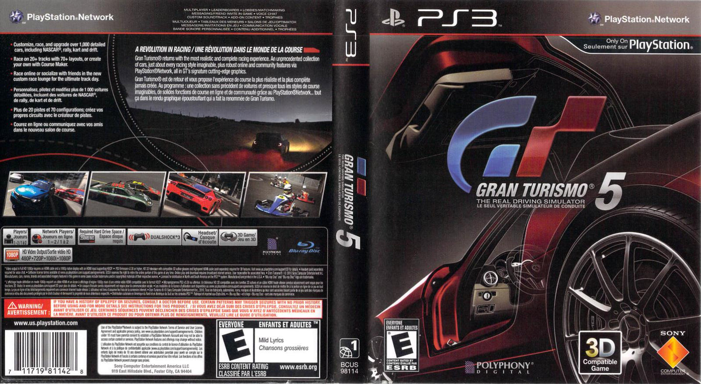 Gran Turismo 5 - PS3 Game - Used